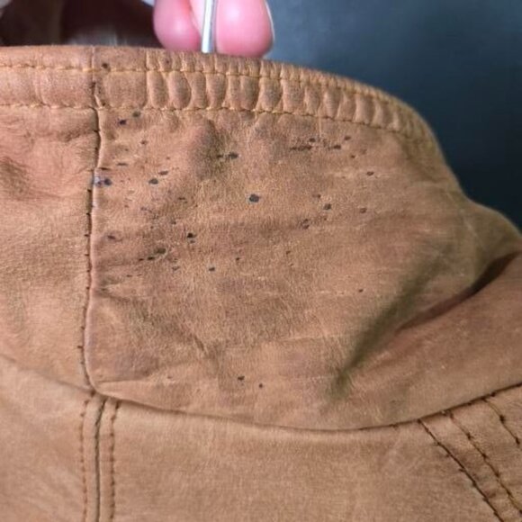 Vintage 90s Marlboro Suede Leather Bomber Jacket Mens L Rugged Distressed - Picture 5 of 16